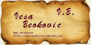 Vesa Beoković vizit kartica